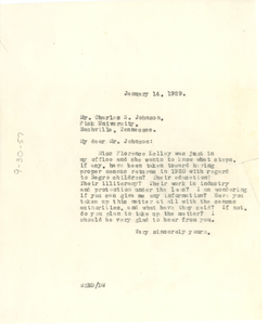 Letter from W. E. B. Du Bois to Charles S. Johnson