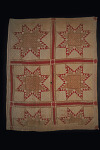 1850 - 1875 Long Plantation "Feathered Star" Pieced Quilt