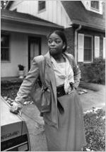 Deputy Chief of Police Beverly Harvard outside her home, 1985