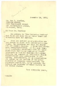 Letter from W. E. B. Du Bois to Dan F. Bradley