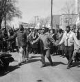 Marchers at the start of the Selma to Montgomery March in downtown Selma, Alabama, probably on Sylvan Street.