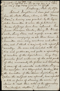 Letter from William Lloyd Garrison, Roxbury, [Mass.], to Fanny Garrison Villard, Feb. 16, 1872