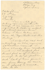 Thumbnail for Letter from Ann J. Dessak to the editor of The Crisis