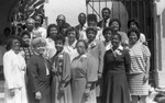 Ward AME Church members posing together, Los Angeles, 1986