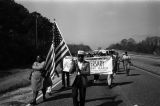 Marchers in rural Dallas or Lowndes County, Alabama during the 20th anniversary reenactment of the Selma to Montgomery March.