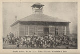 Children and adults in front of the Payne School in Selma, Alabama, on the day the school opened.