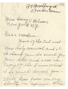 Letter from Emma E. White to Crisis