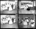 Set of negatives by Clinton Wright including Elizabeth Bennett wedding, Mrs. Irina Moore, Children's program, and Happy Timers, 1965