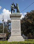 Unusual Confederate monument, unusual in that features not just the requisite rebel soldier but also a gallant woman supporter of the South's fight for independence and the preservation of white supremacy, in Yazoo City, Mississippi, which (perhaps ironically) is now (2017) a 70-percent African-American city