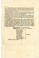 Thumbnail for [Circular] 1820 October 20, Montpelier [to] Dear sir, The managers of the Vermont Colonization Society ... proposed to ... inhabitants of ... State, a general contribution in aid ... of this benevolent institution