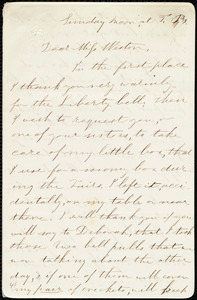 Letter from Evelina A. S. Smith to Anne Warren Weston, Sunday morn[ing] at T.P.'s