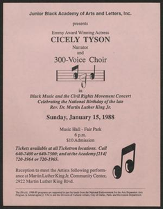 Flyer: Cicely Tyson and 300-Voice Choir