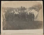 [Union soldiers in front of tents, probably at Camp Griffin, Langley, Virginia]