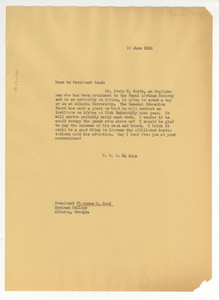 Memo from W. E. B. Du Bois to Florence M. Read