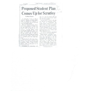 Proposed student plan comes up for scrutiny.