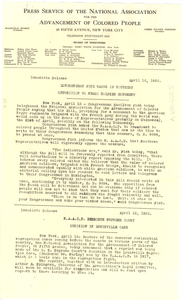 Press releases from the Press Service of the NAACP