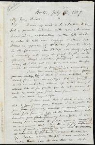 Draft of letter from William Lloyd Garrison, Boston, [Mass.], to Abby Kelley Foster, July 22, 1859