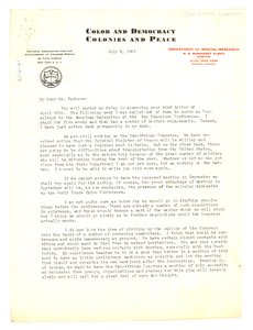 Letter from W. E. B. Du Bois to George Padmore