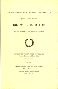 Thumbnail for W. E. B. Du Bois 80th birthday program