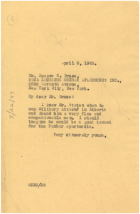 Letter from W. E. B. Du Bois to Paul Laurence Dunbar Apartments, Inc.