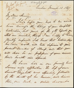 Letter from George Thompson, London, [England], to Henry Clarke Wright, 1847 March 13