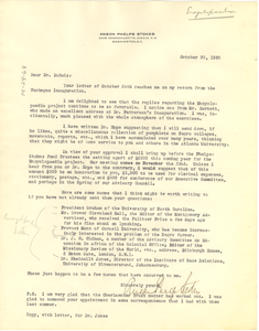 Letter from Anson Phelps Stokes to W. E. B. Du Bois