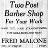 Two Post Barber Shop ad