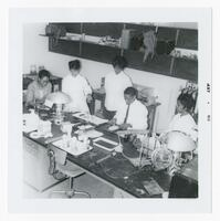 Professor Solomon E. Sears and Four Unidentified Students in Biology Department, May 1965