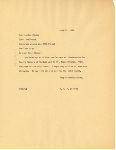 Letter from W. E. B. Du Bois to Mary Louise Hooper