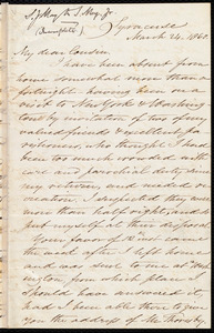Letter from Samuel Joseph May, Syracuse, [N.Y.], to Samuel May, March 24, 1860