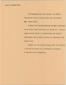 News Script: Dallas desegregation