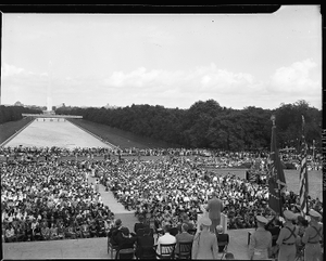 NAACP Mass Meeting [Lincoln Memorial--Harry Truman address, Mrs. Roosevelt-- 38th annual NAACP Conference; from envelope; #2 of 4] [acetate film photonegative]