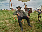 Bill Minnick portrays Union lieutenant general James Longstreet, at the re-enactment, held each American Independence Day Weekend (on and surrounding July 4), of various skirmishes at the decisive 1863 Battle of Gettysburg, in Pennsylvania, which turned the tide of the American Civil War against the outmanned, rebellious Confederates, for good