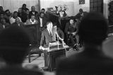 Martin Luther King, Jr., speaking to an audience at Tabernacle Baptist Church in Selma, Alabama.