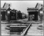 Vendue Range, Charleston, S.C.--The building on the left is where the first shell struck the city