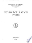 Negro population 1790-1915