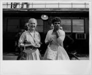 Minnijean Brown and union officials at La Guardia Airport, New York, NY, 1958