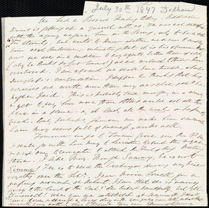 Fragment of a letter from Edmund Quincy, [Dedham, Mass.?], to Caroline Weston, [July 30, 1847]