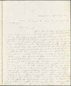 Letter from Mary Grew, Philadelphia, [Pennsylvania], to Maria Weston Chapman, 1836 Sept[ember] 9th