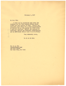 Letter from W. E. B. Du Bois to Phelps-Stokes Fund