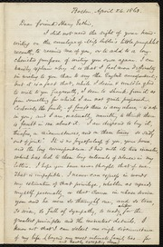 Letter to] Dear friend Mary Estlin [manuscript