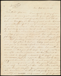 Thumbnail for Letter from Stephen Symonds Foster, Lee, to William Lloyd Garrison, Feb. 20, 1841