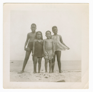 Digital image of Taylor family children at the beach on Martha's Vineyard