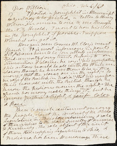 Letter from Henry Clarke Wright, Ohio, to William Lloyd Garrison, [18]60 Feb[ruary] 6