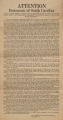 Attention Democrats of South Carolina [ca. 1939] ; [broadside] shall Walter White, a former Negro Republican, be allowed to disrupt white unity and Democratic solidarity in South Carolina local, and state affairs???