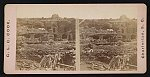 Interior of Sumter, 1864(i.e. 1863) - furnace, officer's barracks, half ruined walls and dismounted cannon