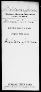 Baldwin, James - State: Ohio - Regiment: 1 (Delong's), Ohio Militia