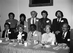 Crenshaw Neighbors, Inc. event attendees posing for a group portrait, Los Angeles, 1983