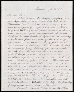 Letter from Samuel May, Jr., Leicester, to Samuel Joseph May, Sept. 28, 1853