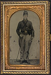 [Unidentified soldier in Union uniform with Burnside carbine and sword]